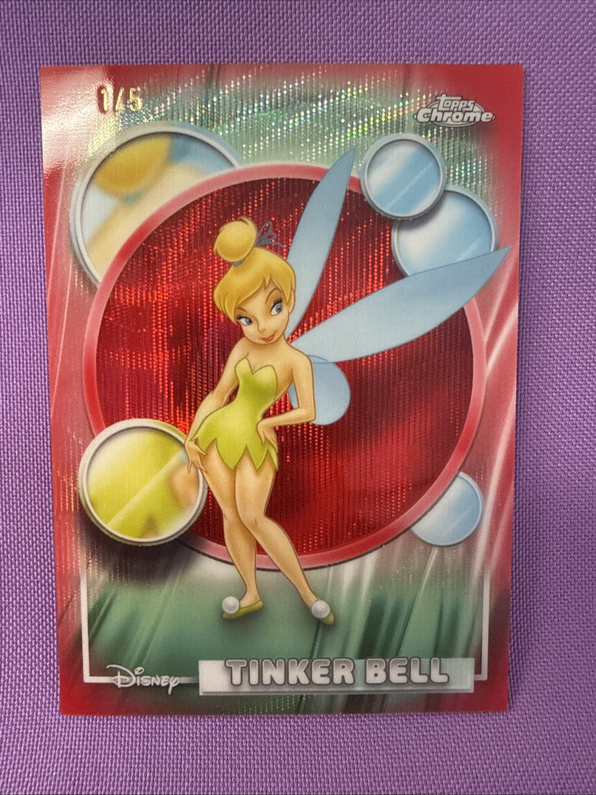 Tinker Bell #166 2026 Topps Chrome Disney Red Wave #rd 1/5
