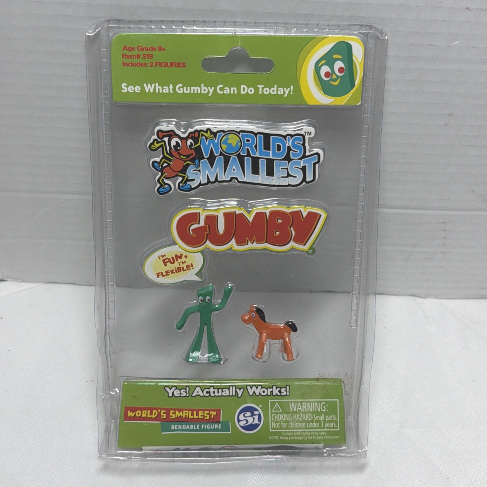 Set GUMBY e POKEY più piccolo del mondo figure cavallo giocattolo bambola mini confezione danneggiata