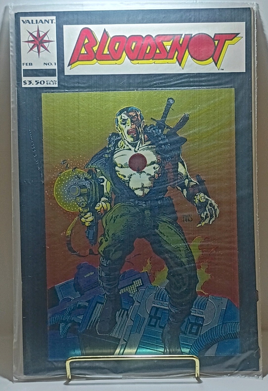 Bloodshot #1 Valiant Comics febbraio 1993 copertina in lamina d'oro 