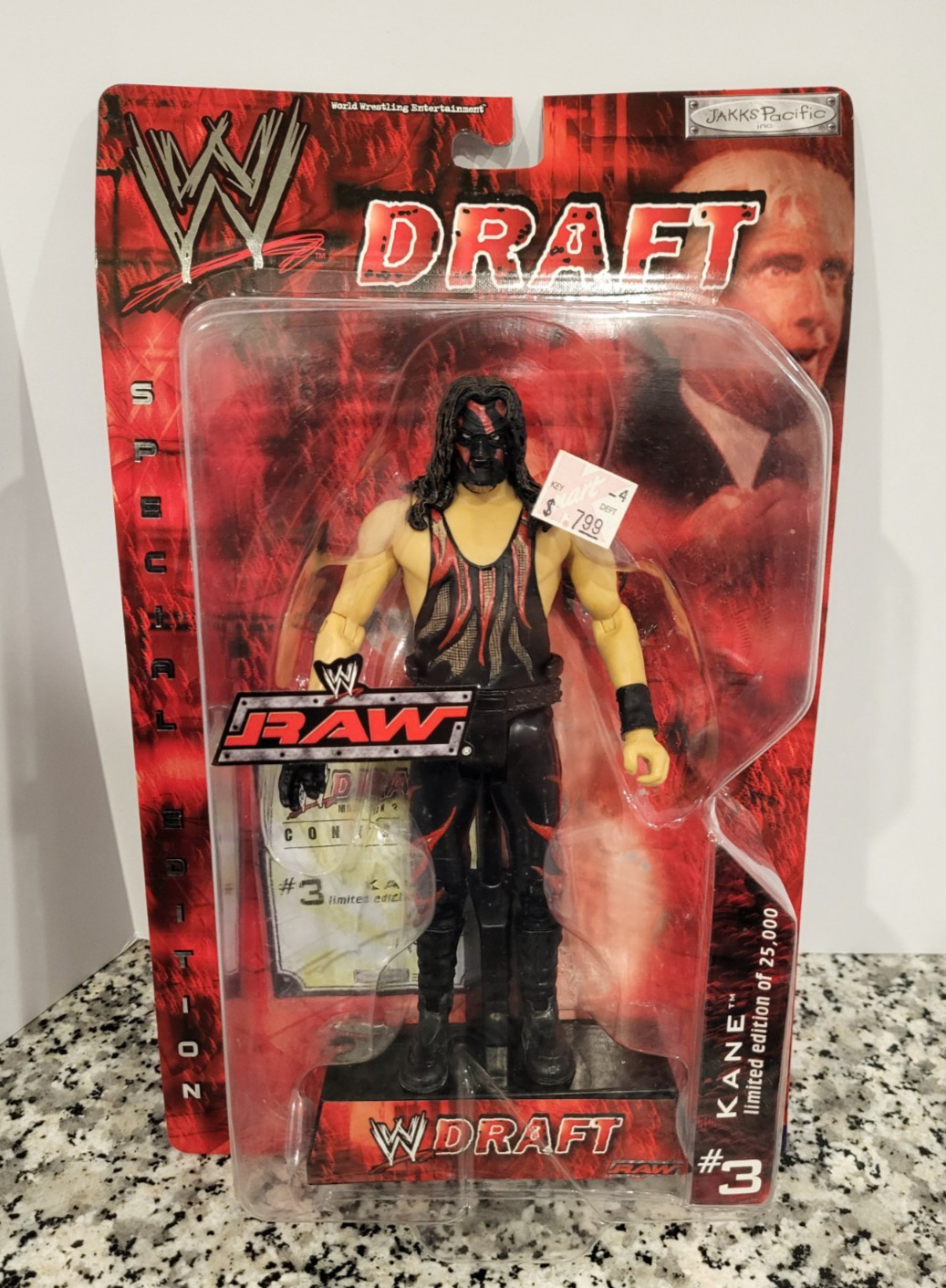 Kane #3 Draft 2002 WWE Jakks WWF MOC NUOVO