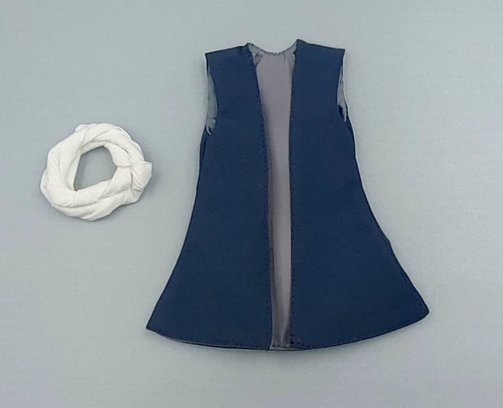 Modellino vestito cappotto mantello blu navy scala 1/12 per action figure 6"