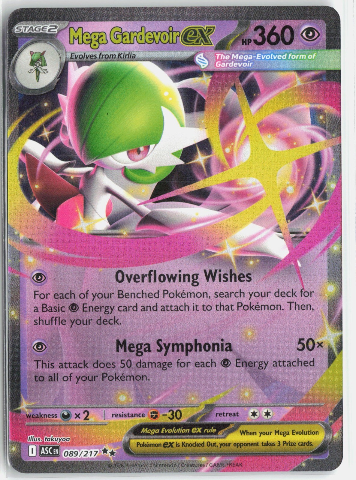 Mega Gardevoir ex 089/217 ME: Ascended Heroes Holo Doppio Raro quasi nuovo