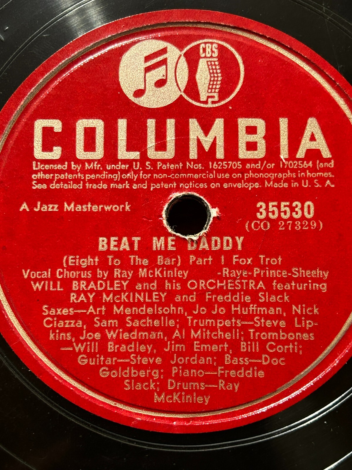 Earl Bostic Ray McKinley - Columbia 78RPM - Beat Me Daddy (35530) (EX)