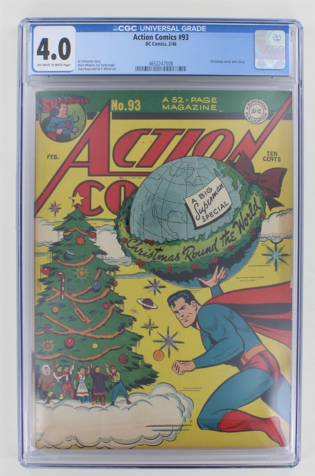 Action Comics #93 Superman CGC 4.0 DC00 1946 Christmas Cover Stan Kaye 