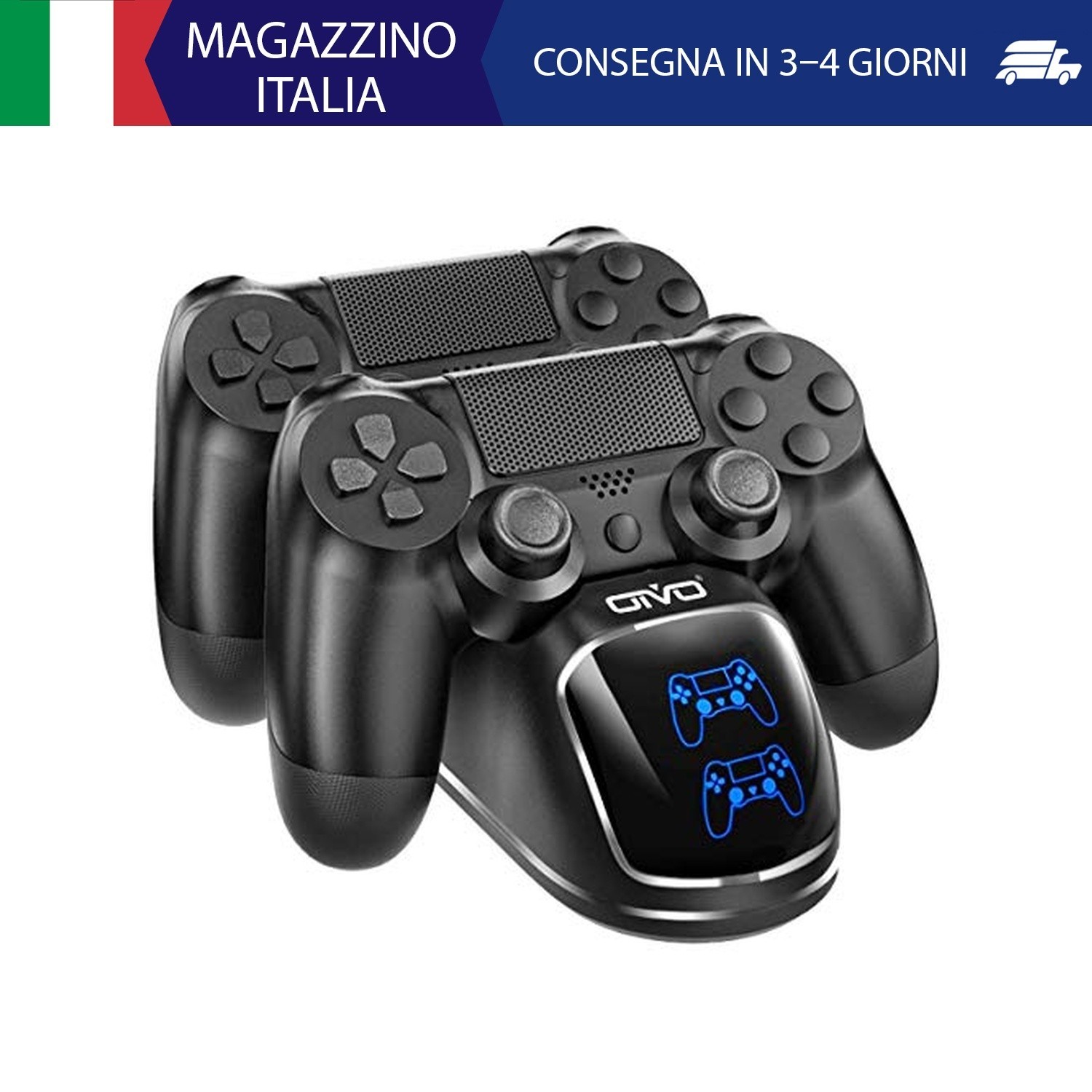 OIVO Caricatore Controller per Sony PS4, Stazione di Ricarica Controller PS 4 co