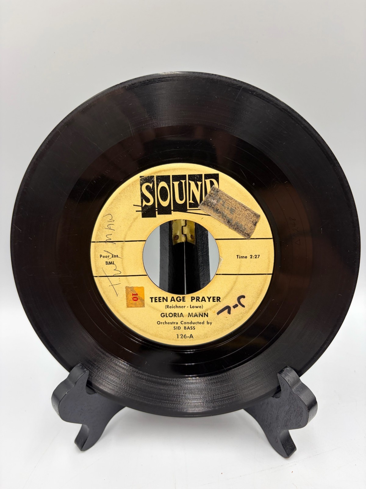 Gloria Mann Teen Age Prayer / Gypsy Lady 45 Sound 126 Sid Bass Orchestra