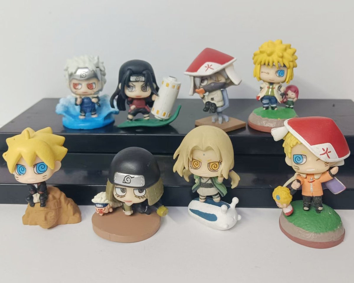 lotto 8 minifigure Naruto Shippuden Hokage Chibi anime set giocattolo da collezione 2"-3"
