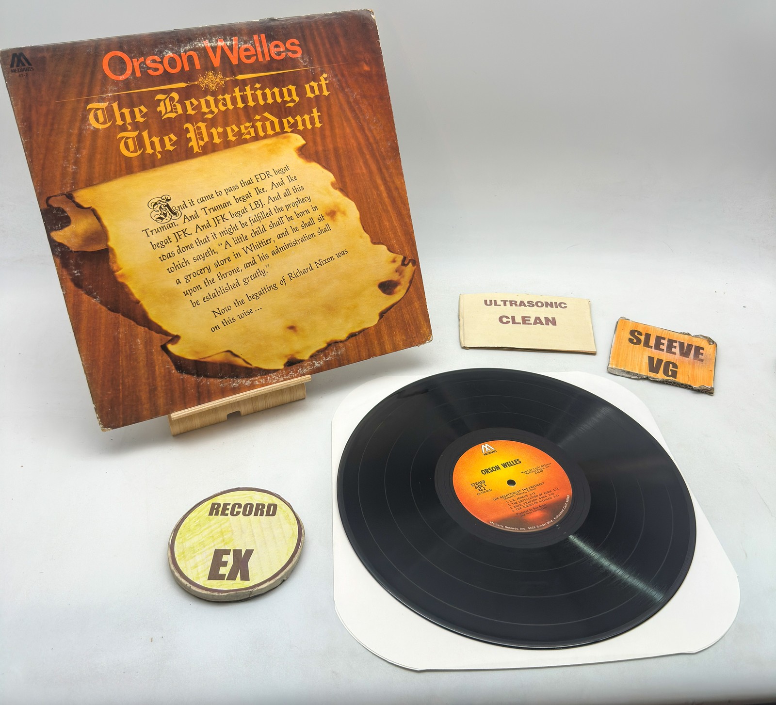 Orson Welles- The Begatting Of The President EX/VG Ultrasonic Clean Vinyl Recor