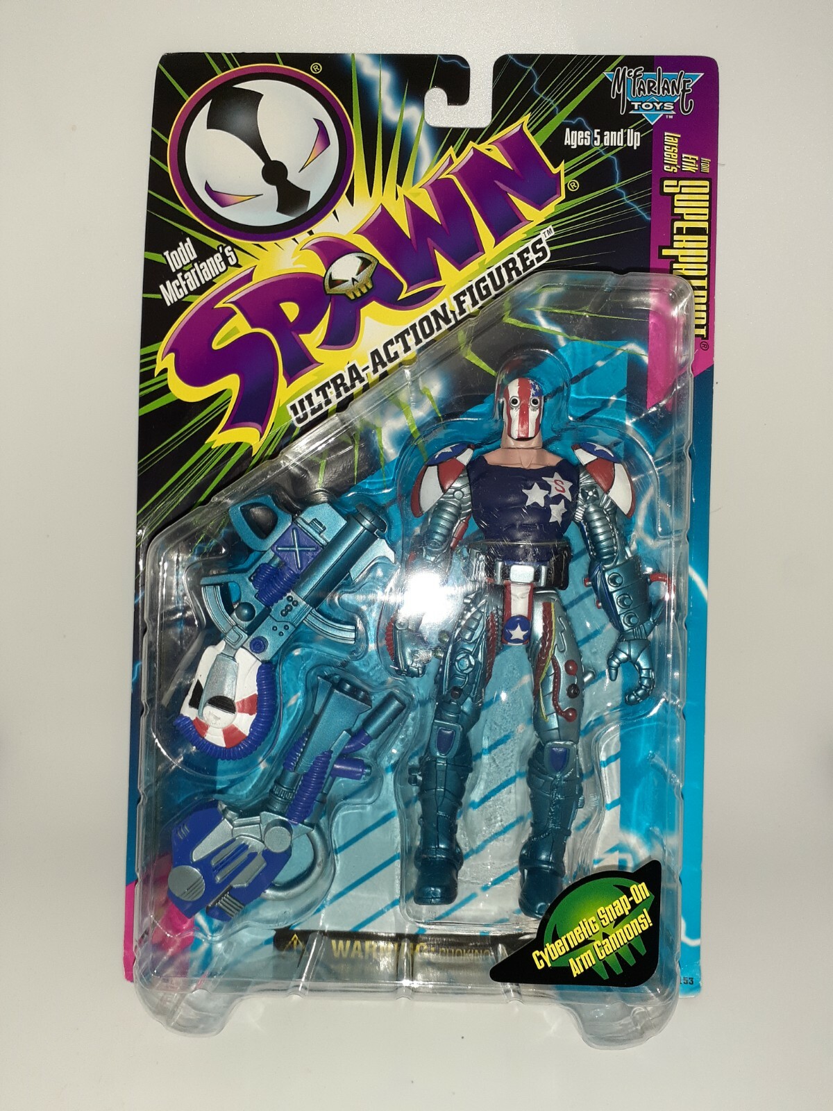 McFarlane Toys Image Spawn Super Patriot MISB SPEDIZIONE GRATUITA