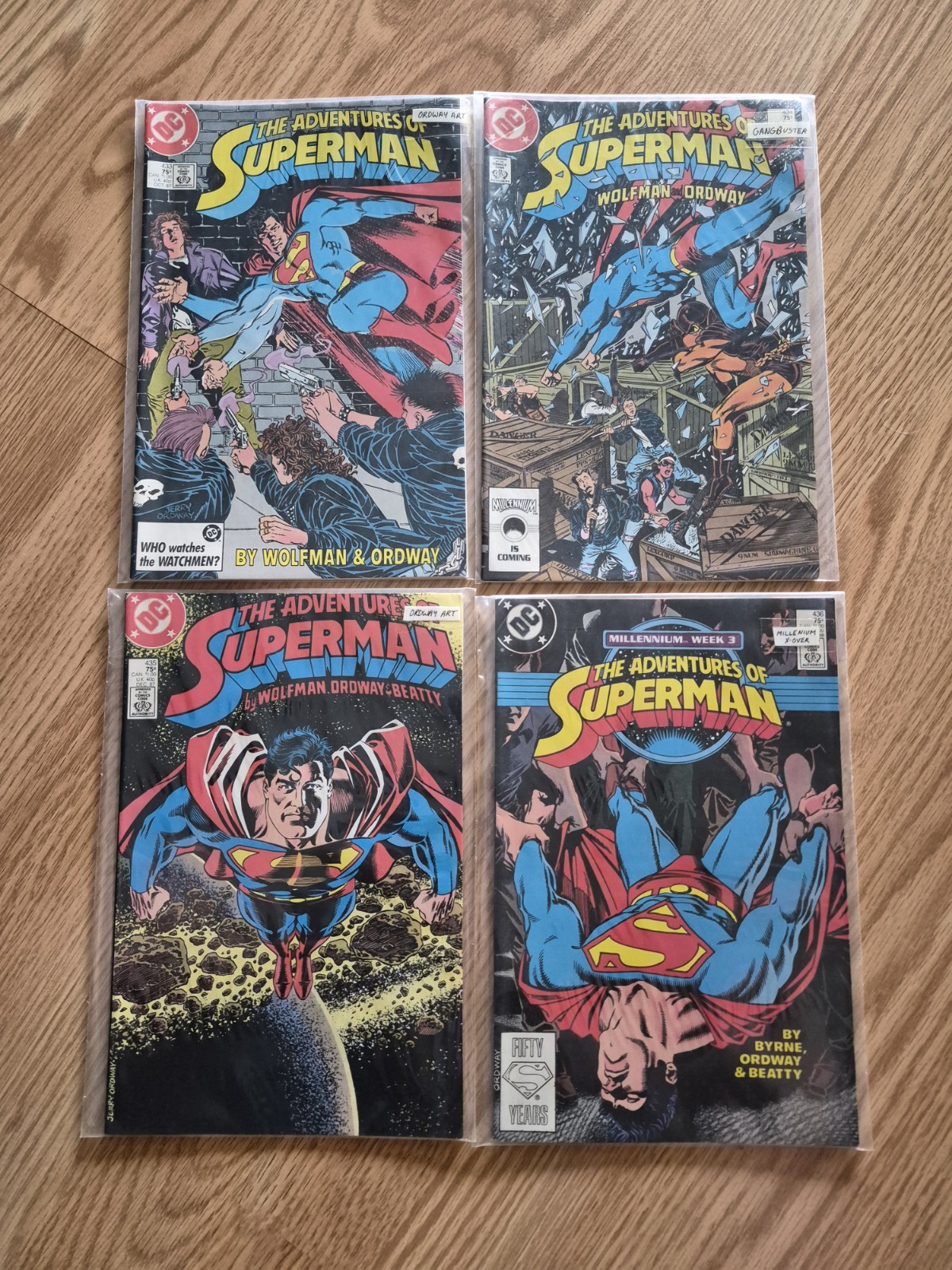 Adventures of Superman #433+434+435+436 DC Comics 1987 VF Ordway Byrne LOT OF 4