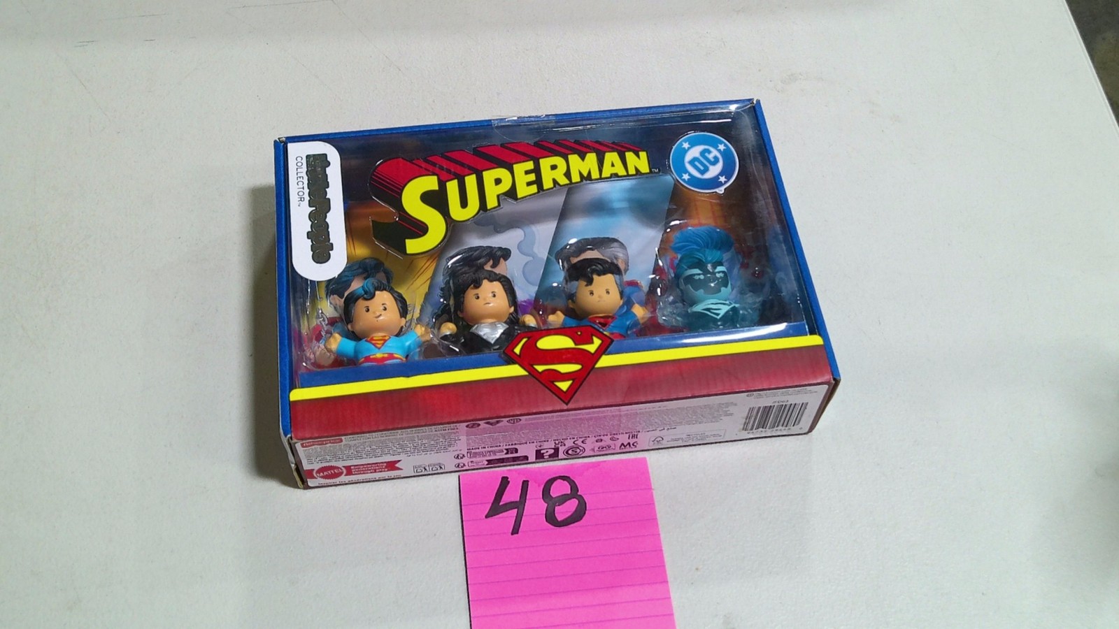 Superman Mattel Little People da collezione set 4 pezzi giocattolo in scatola multicolore nuovo