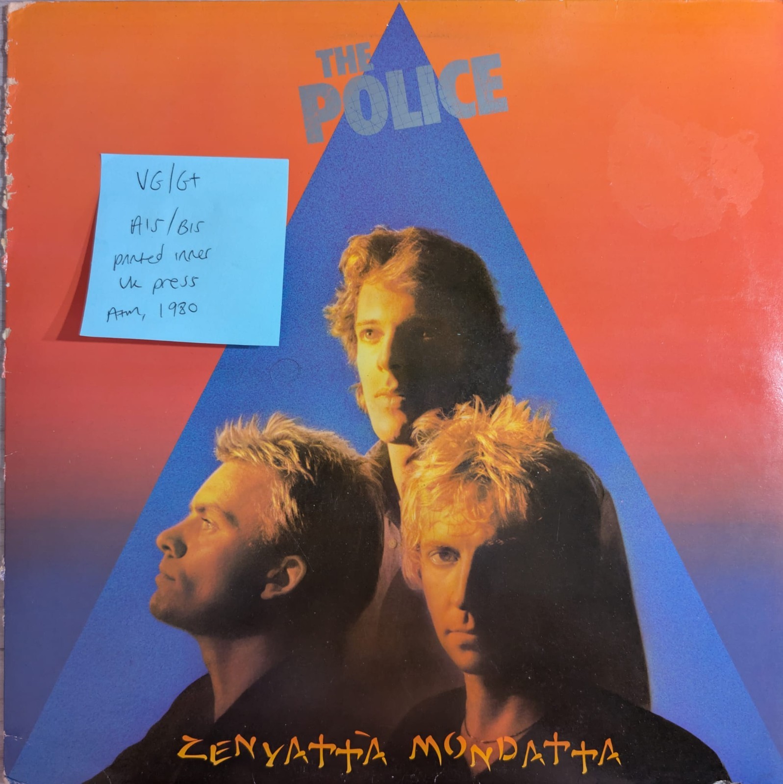 The Police Zenyatta Mondatta Vinyl Record VG/G+ AMLH64381 1980