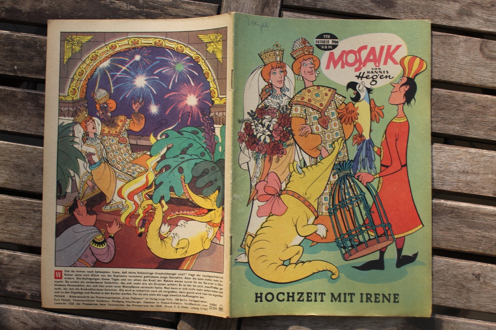 Originale Mosaico Hannes Hegen No. 119 Matrimonio Con Irene Ottobre 1966 Zust.1