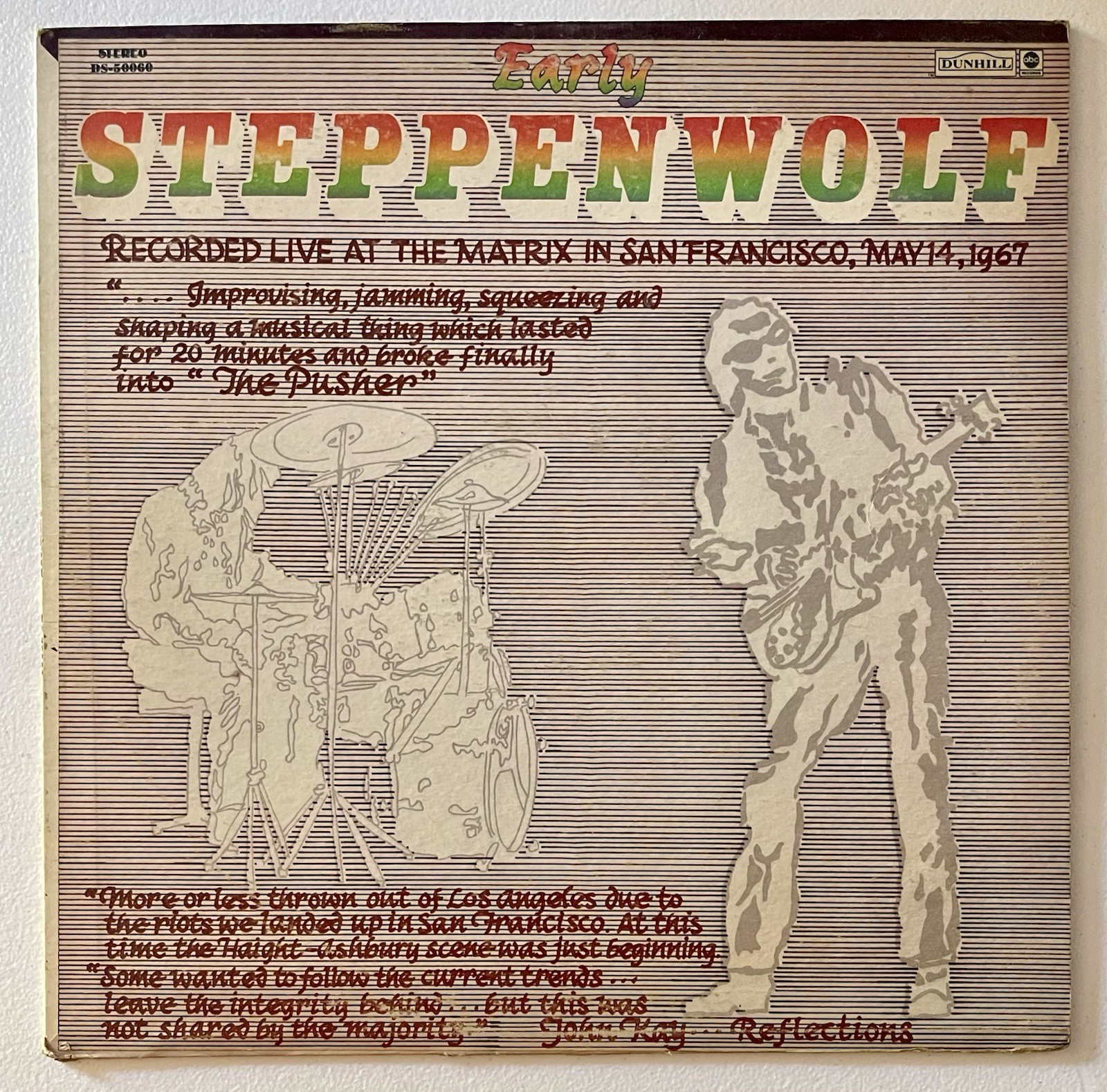 Steppenwolf  Early Steppenwolf  12” Vinyl LP 1969 Dunhill Records DS-50060