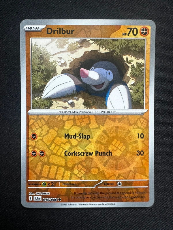 Drilbur Black Bolt 045/086 reverse holo variant