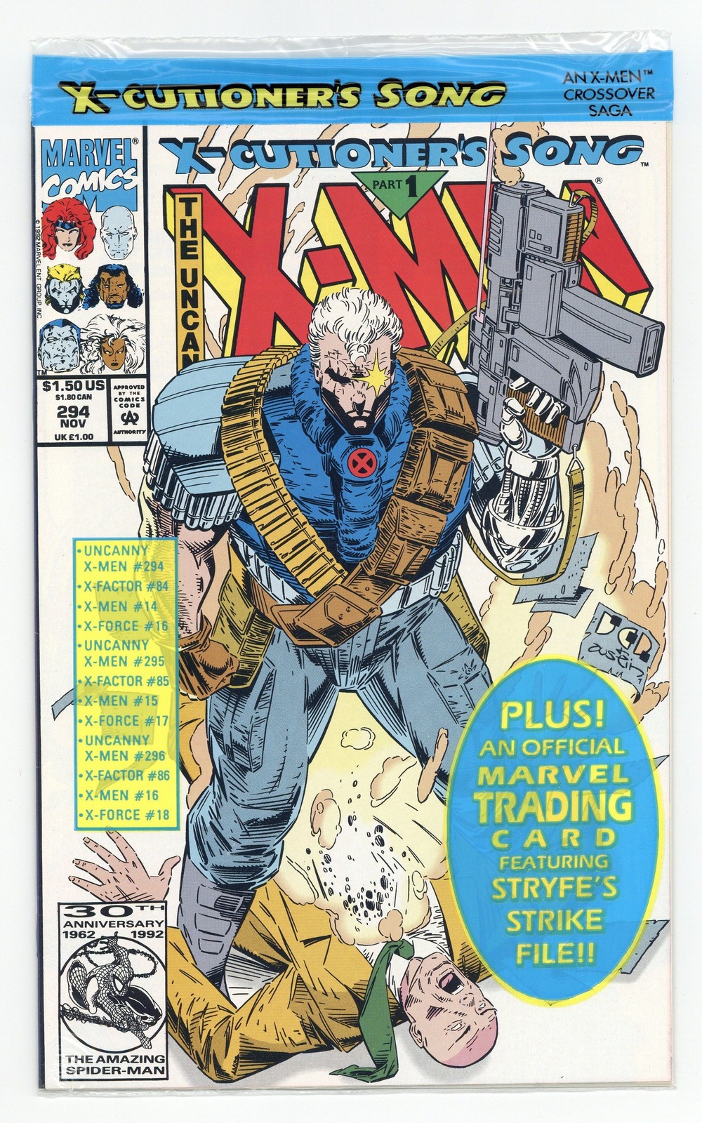 Uncanny X-Men #294P Peterson variante polisacco con scheda quasi nuovo 9.4 1992