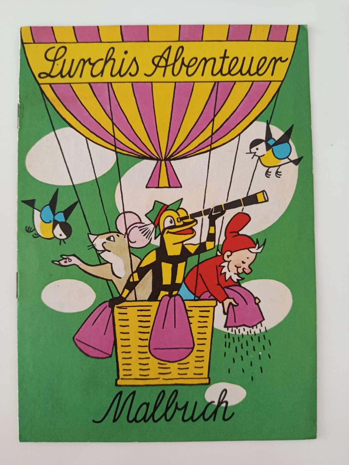 Libro da colorare Lurchi 1966 Salamandra pubblicità fumetto quasi non dipinto mongolfiera RARO