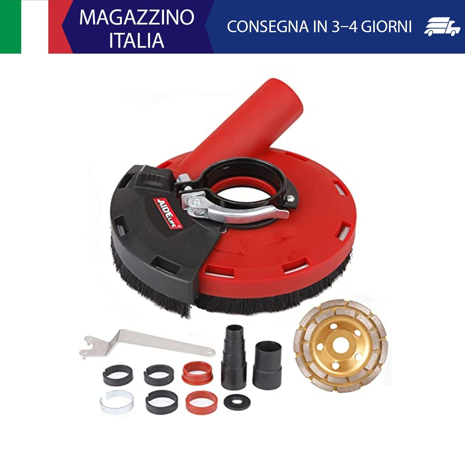 Aidelife cuffia di aspirazione universale per smerigliatrice angolare 115/125mm