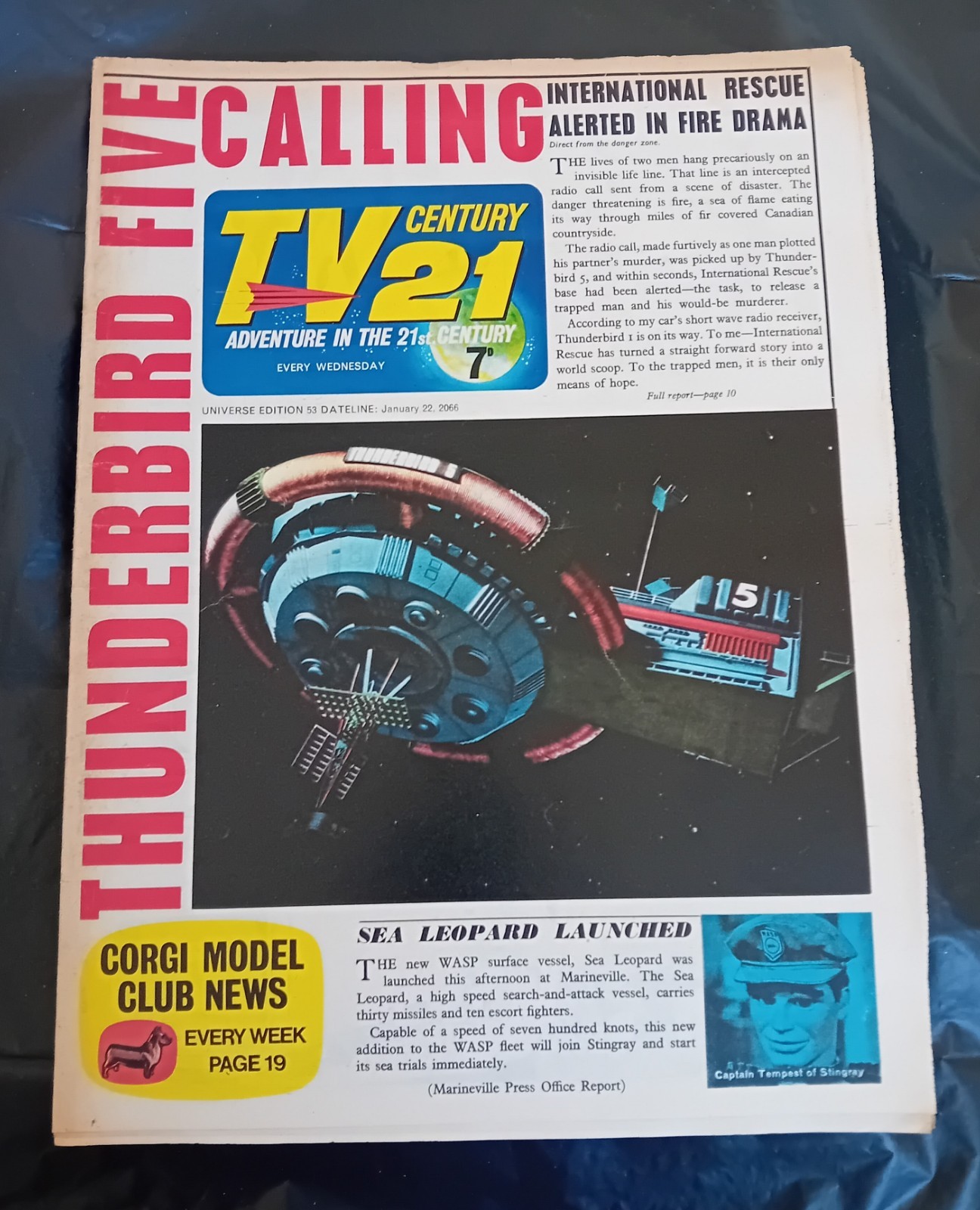 TV Century 21 comic #53 (22/01/1966). Flat/clean/complete. VG/FN