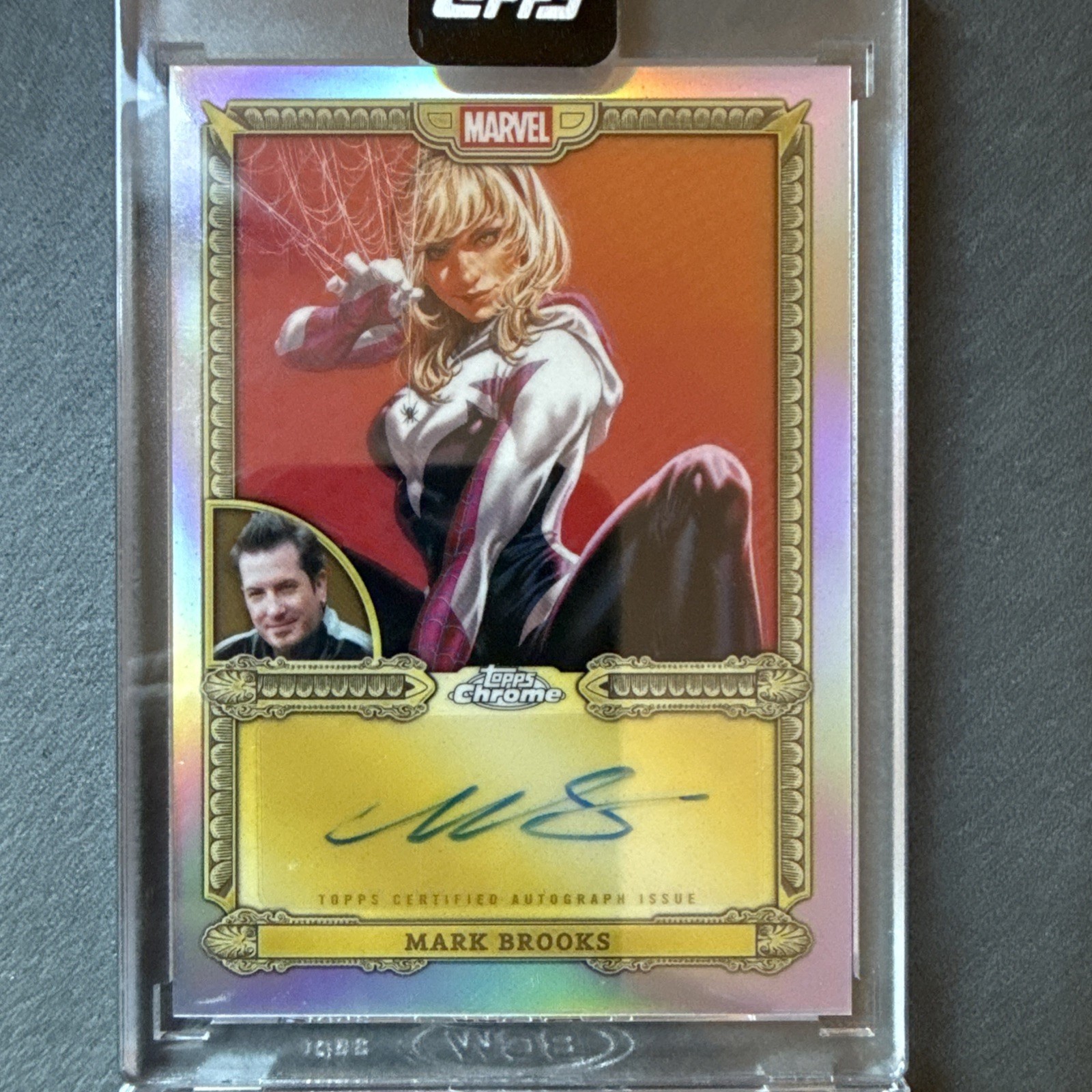 2026 ENCASED Topps Mint Marvel Spider-Gwen Chrome Autograph Mark Brooks #CA-MB 