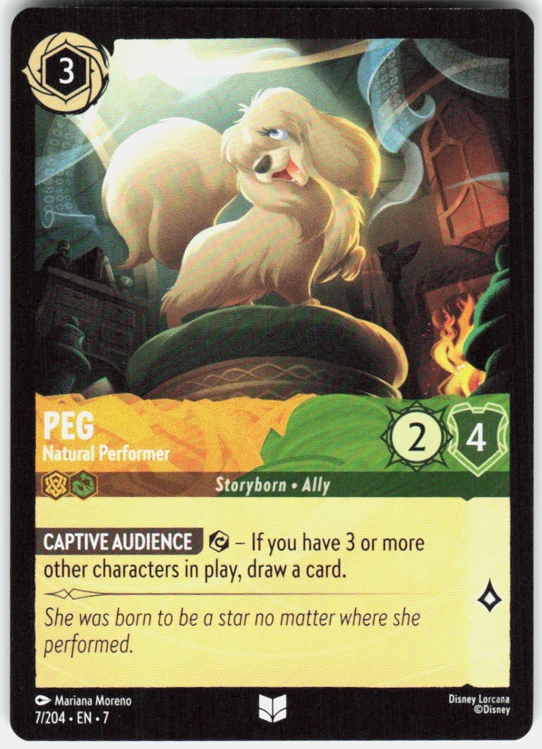 Disney Lorcana Peg Natural Performer Storyborn Ally 7/204 Isola di Arcazia