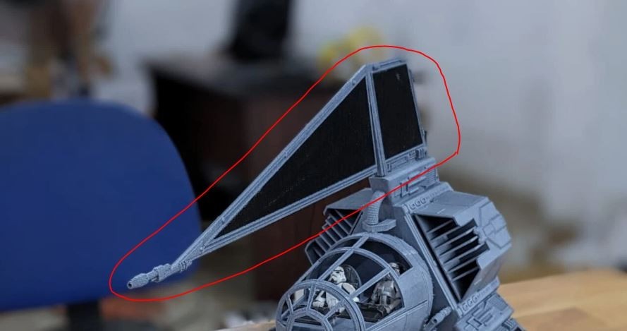 3x TIE/HU Hunter / Phantom V38 Wings per diorama figura 3,75 pollici (1:18)