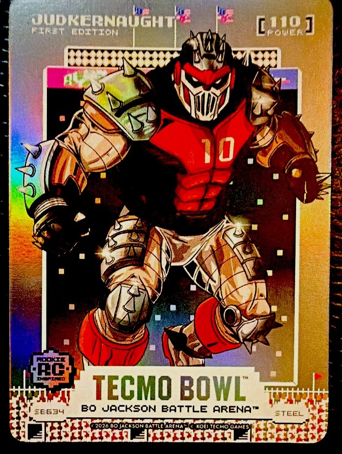 Tecmo Bowl Bo Jackson Battle Arena Judkernaught segnapunti acciaio #SB634