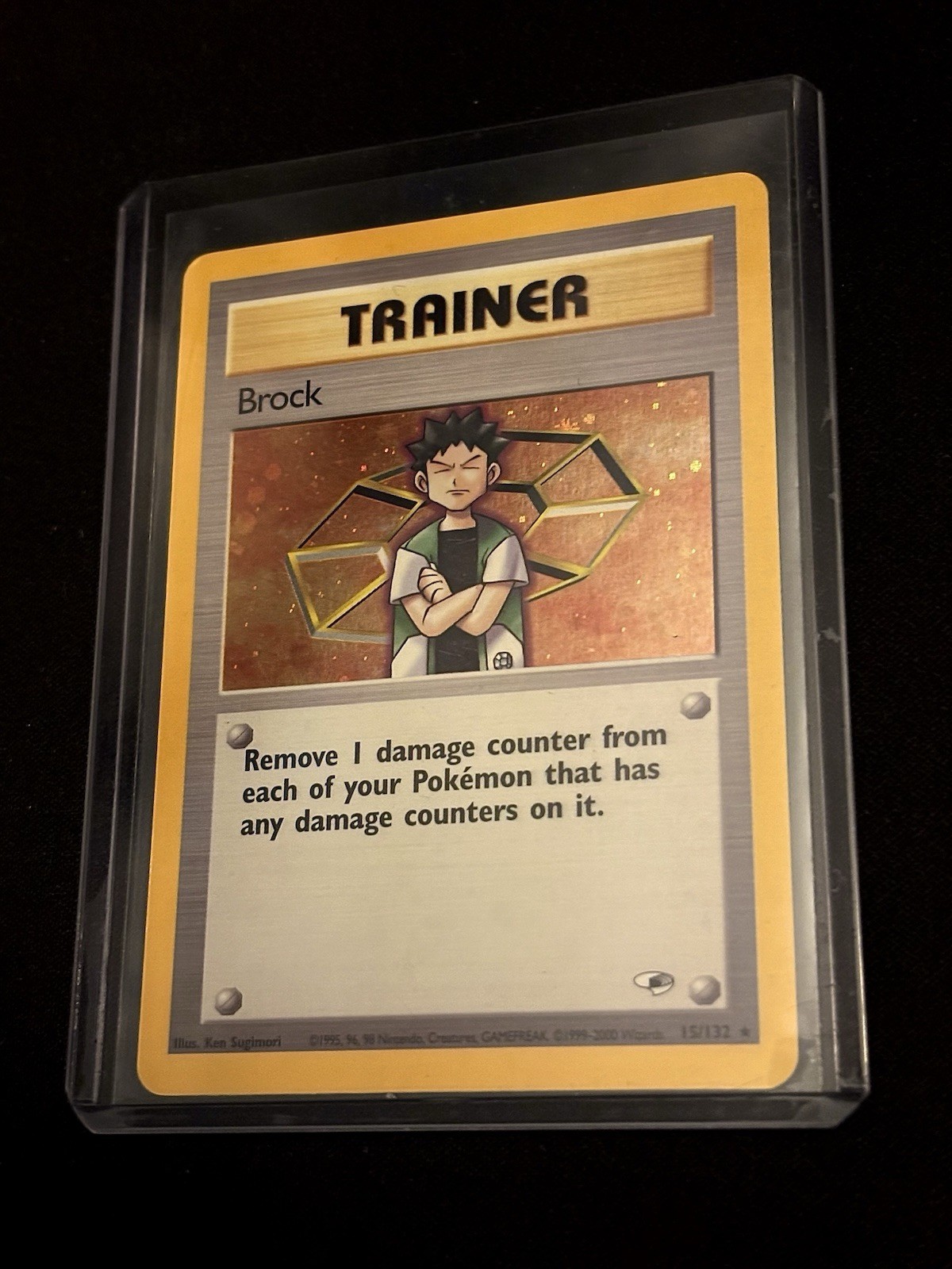Brock (15) #015/132 Gym Heroes Halo Trainer Pokémon Trading Card Game [Vtg Foil]