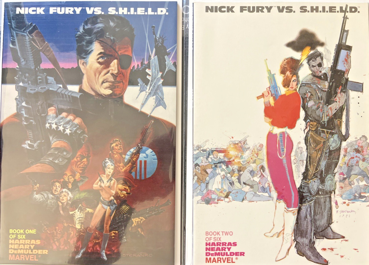 Copertine N. Fury vs Shield #1 & 2 Marvel 1988 di Steranko & Sienkiewicz quasi nuove - 9,2