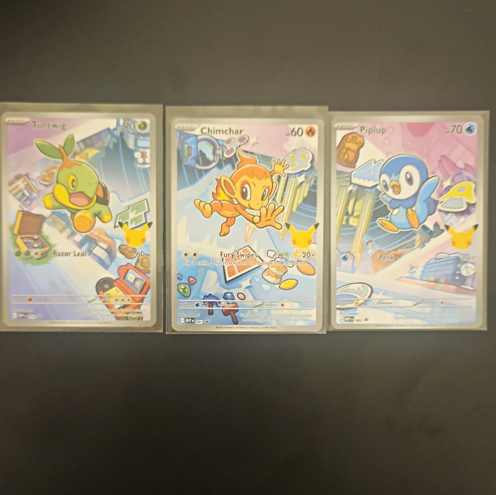 Pokemon TCG Promo Holo Lotto Turtwig 040 Chimchar 041 Piplup 042 Inglese