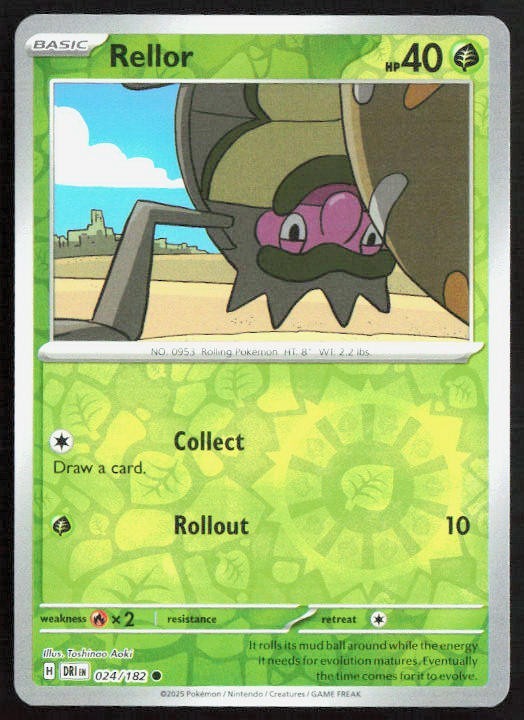 Pokemon Destined Rivals SV10 RELLOR Reverse Holo 024/182 A05