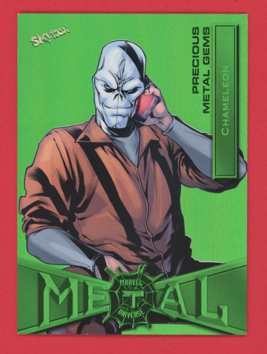 Skybox Marvel Universe Spider-Man Camaleonte 2022 /10 PMG Verde Metallo Prezioso