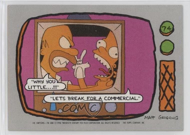 1990 Topps The Simpsons Homer Simpson Bart Simpson Why You Little!!! #74 0bt4