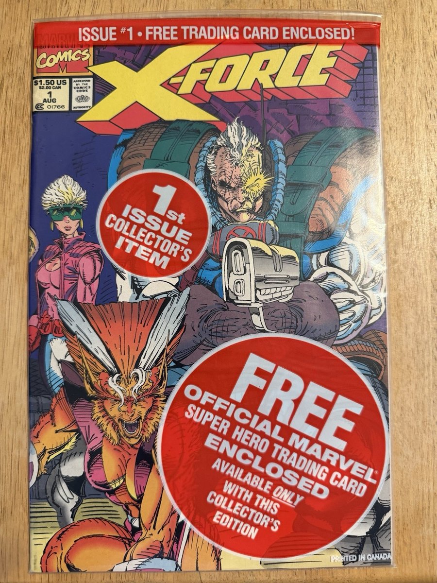 X-Force #1 Marvel Comics agosto 1991 confezione originale sigillata con carta Shatterstar