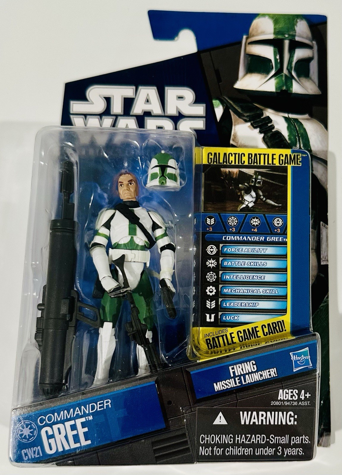 2010 Star Wars Clone Wars Commander Gree CW21 Figurina Hasbro SIGILLATA USURA CARTA