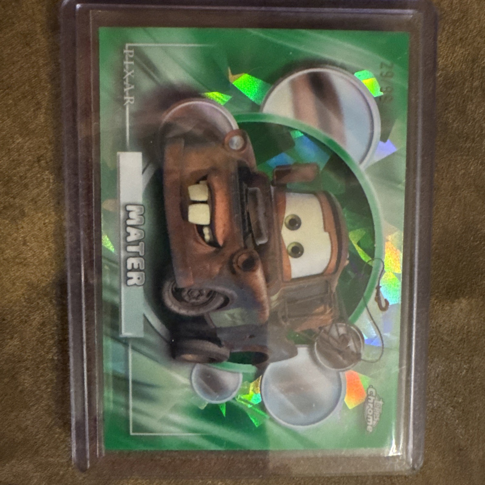 MATER 2026 TOPPS CROMO DISNEY PIXAR RIFRATTORE ZAFFIRO VERDE /99 #21 AUTO Q6638