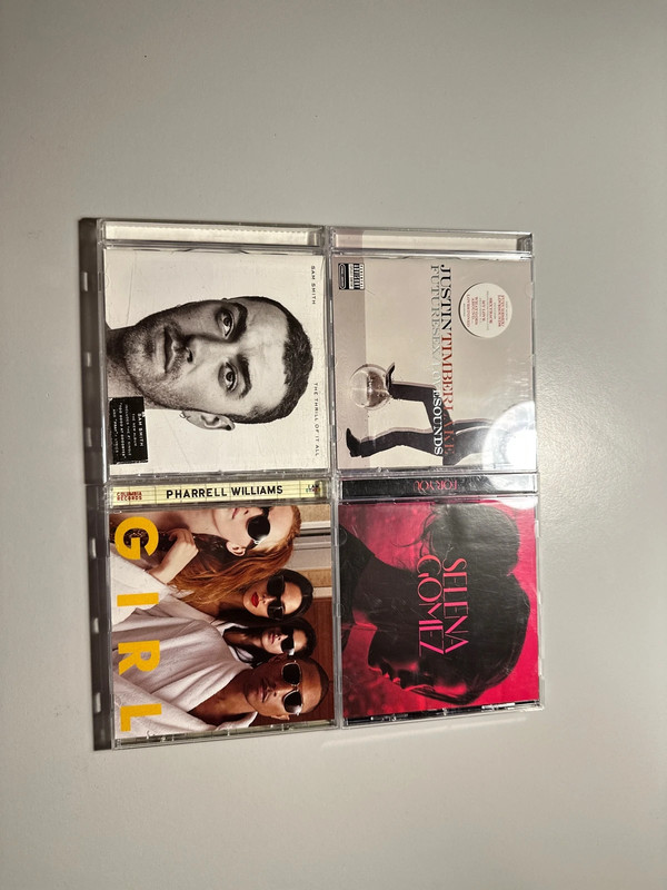 2010s Music Bundle 4 CDs: Selena Gomez, Justin Timberlake, Pharrell Williams, Sam Smith