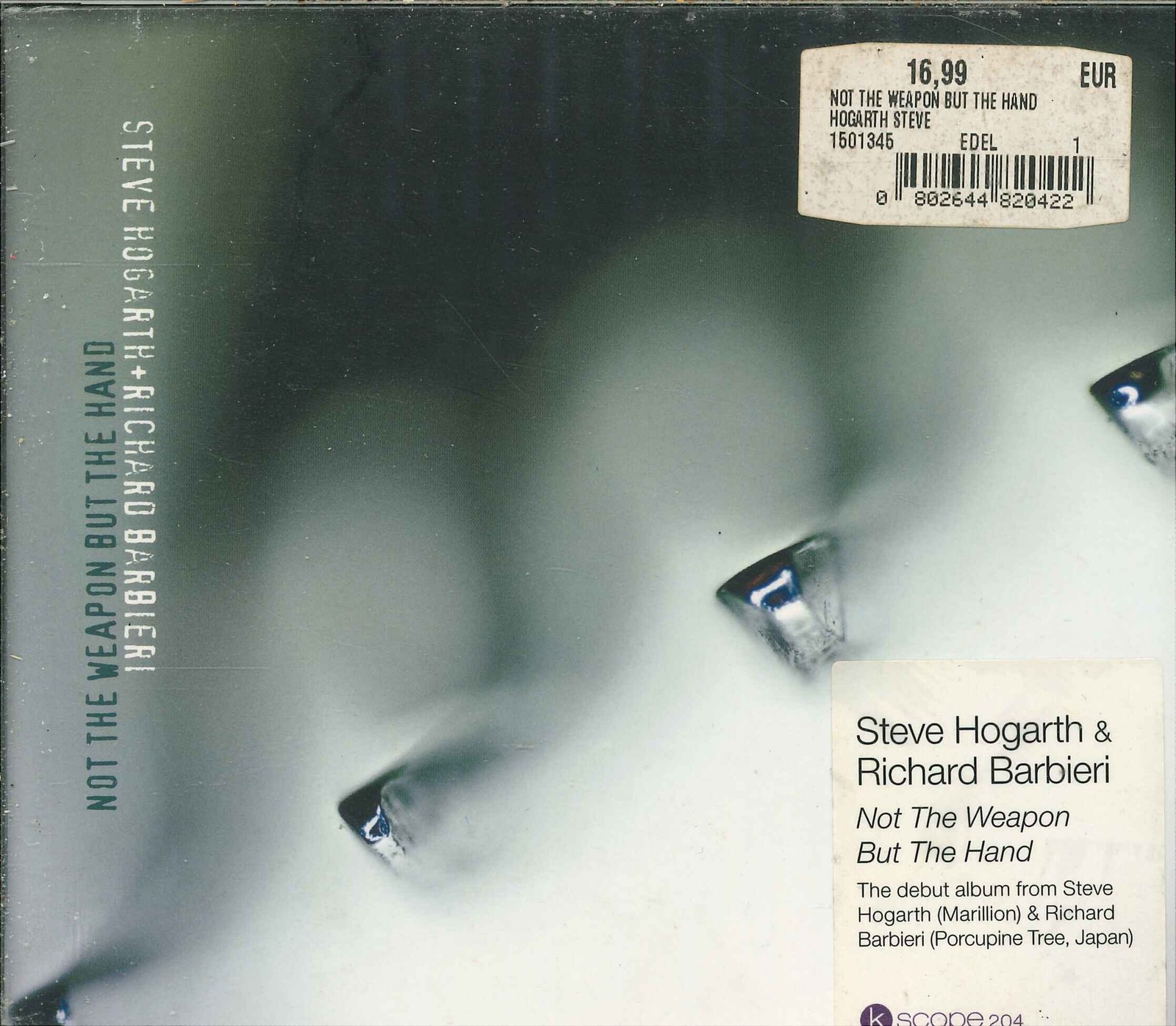 STEVE HOGARTH & RICHARD BARBIERI "Not The Weapon But The Hand" CD (Digibook)