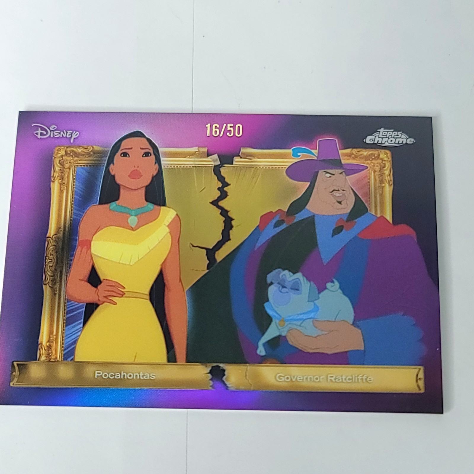 Pocahontas Governatore Ratcliffe Topps Cromo Oro Neon Famiglia Primi Rivali 16/50