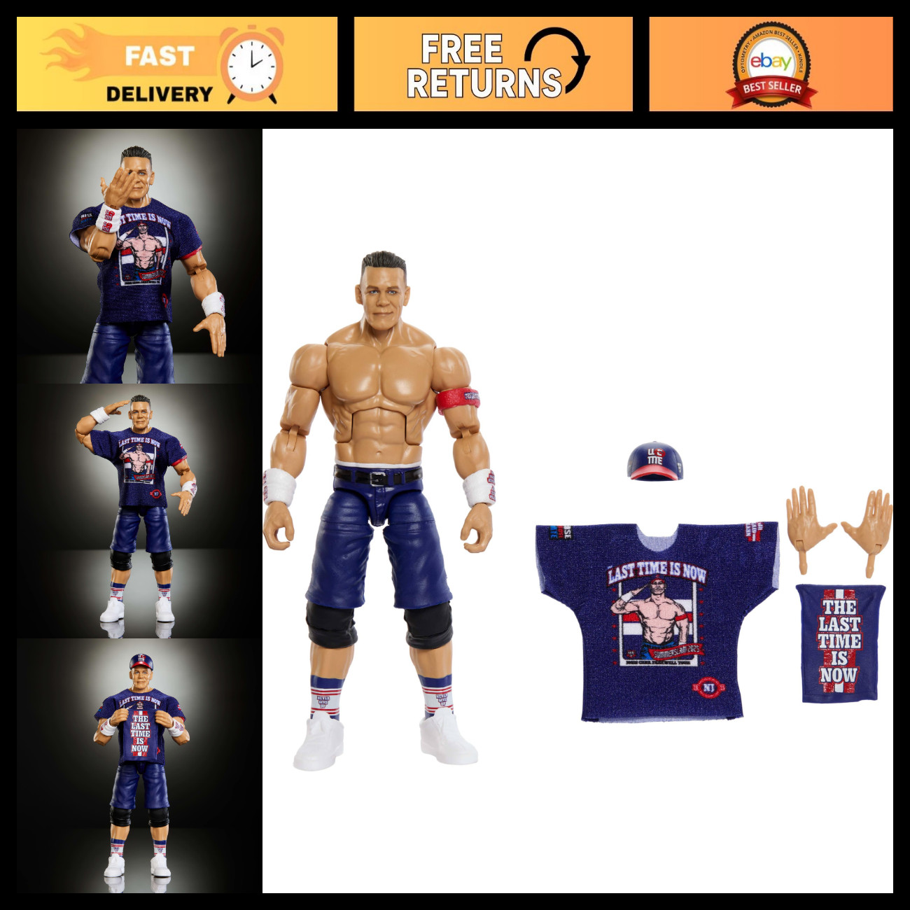 Action Figure WWE Elite John Cena con accessori - Serie #127, da collezione a