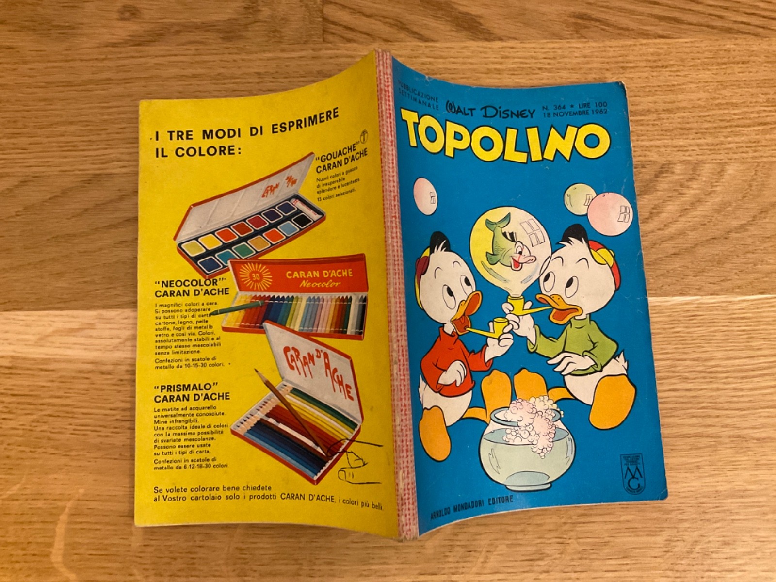 TOPOLINO LIBRETTO N.364 MONDADORI DISNEY 1962 NO BOLLINO, SI FIGURINE,