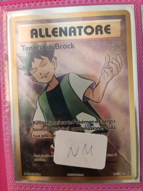 Carta Pokemon Tenacia di Brock 107/108