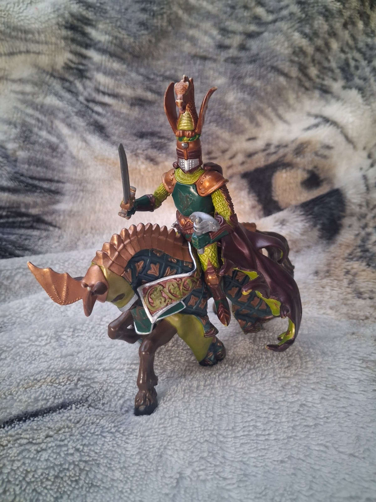 Personaggi giocattolo Papo Weapon Master drago guerriero e cavallo