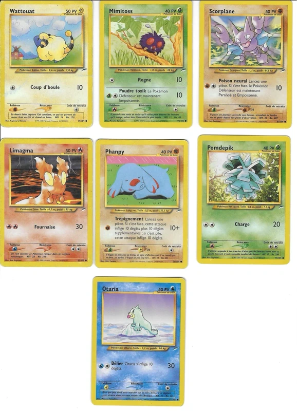 Lot 7 cartes Pokémon Neo Destiny FR - Vintage