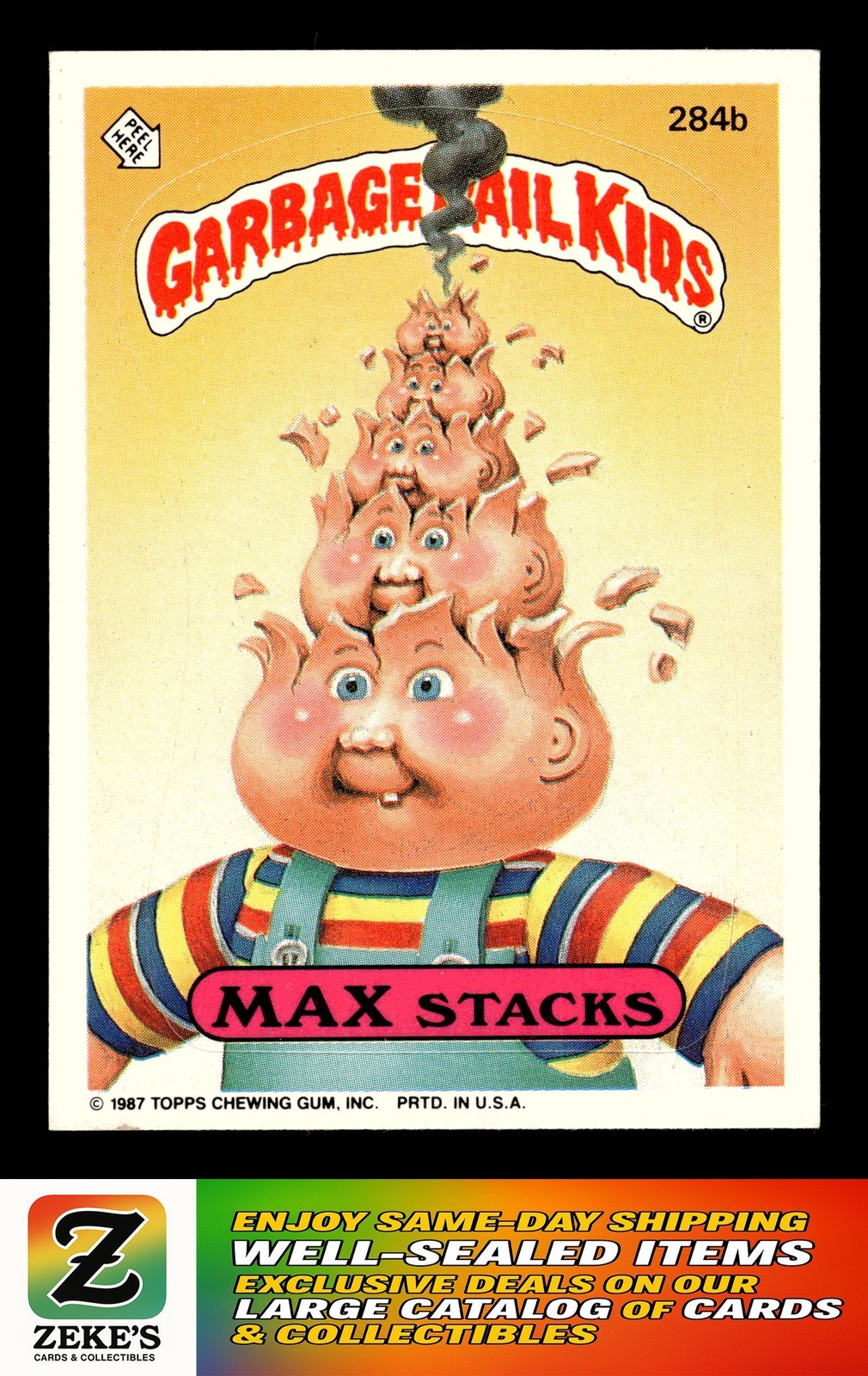 1987 Topps Garbage Pail Kids Series 7 #284b Max Stacks