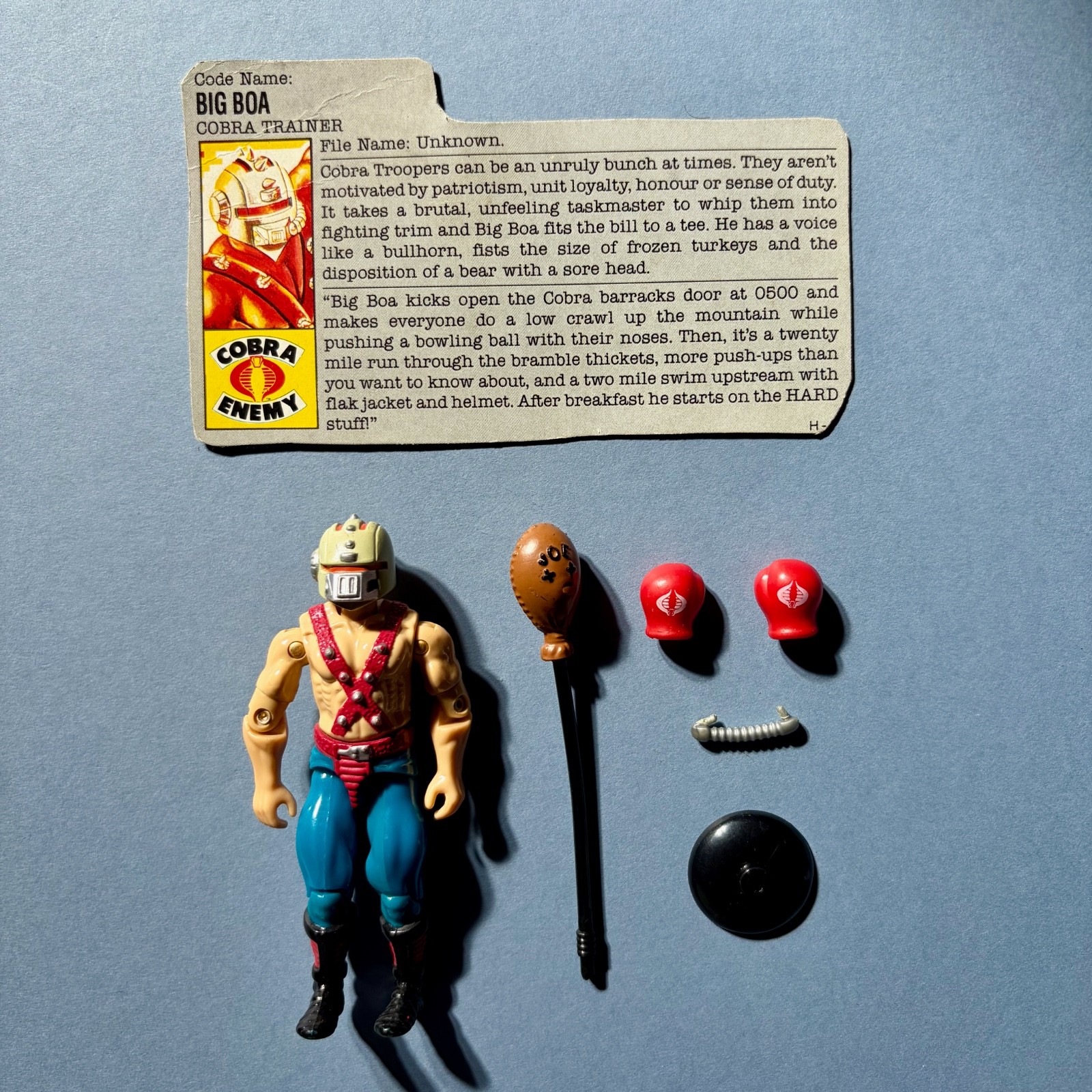 Vintage Action Force G.I. Joe - 1987 - Big Boa - Figure with File Card