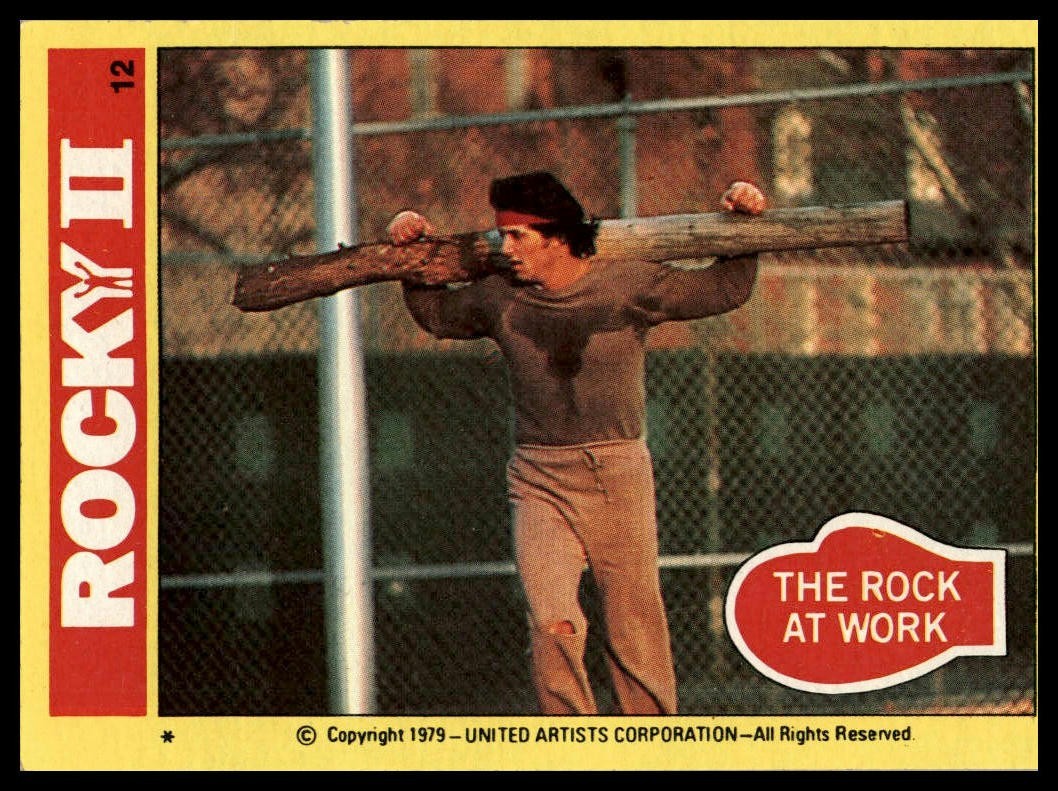 The Rock at Work - 1979 Topps Rocky II #12