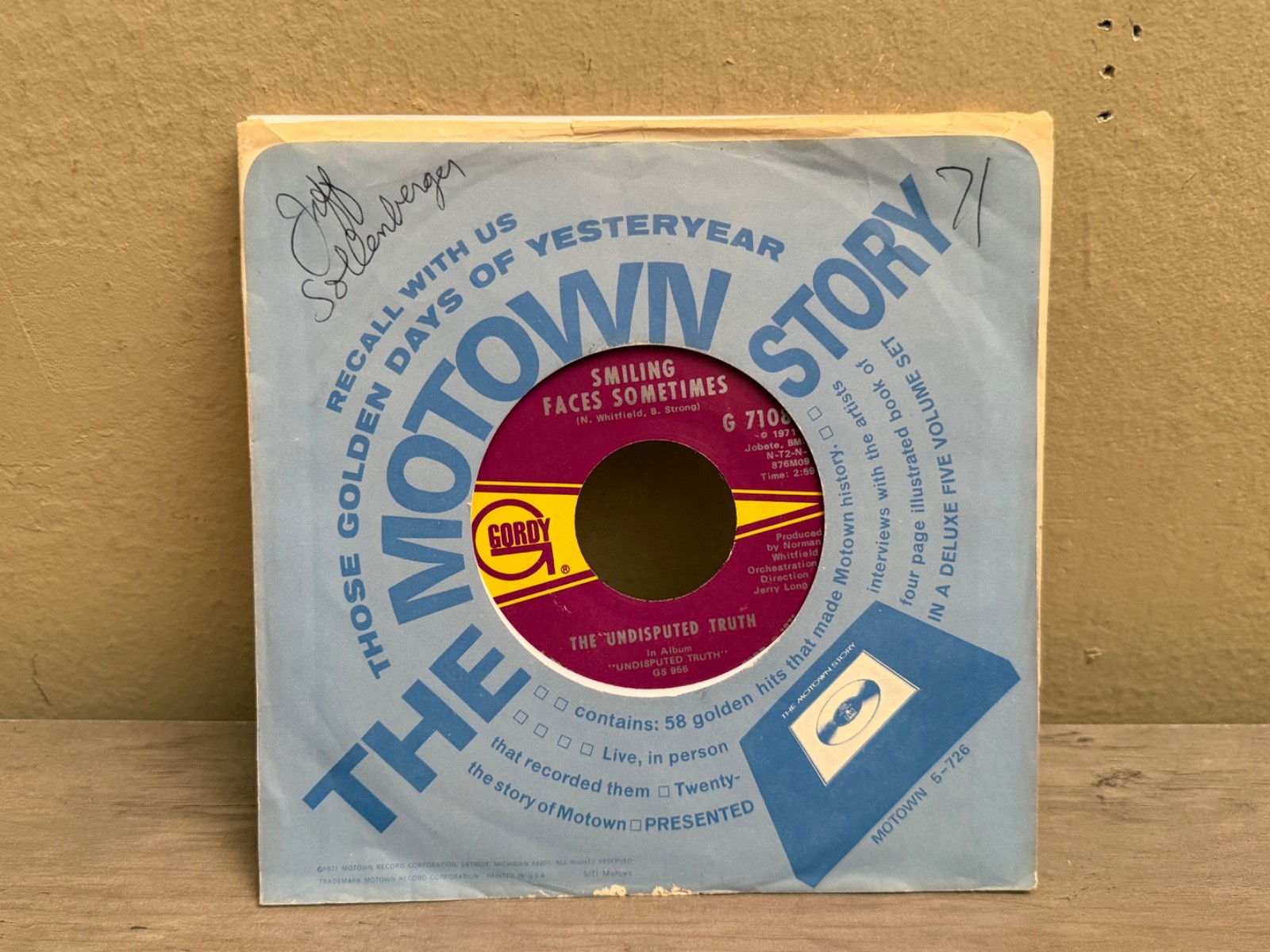 "clip" THE UNDISPUTED TRUTH SMILING FACES SOMETIMES GORDY FUNK SOUL 45' NM