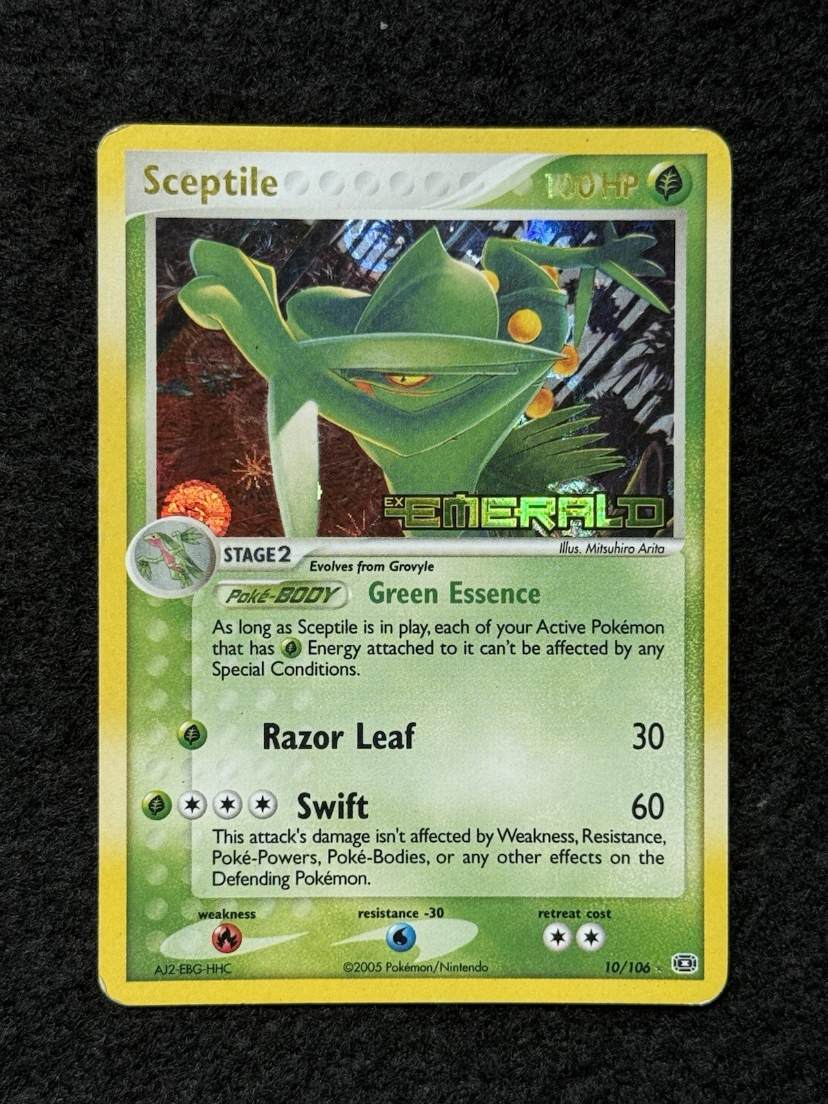 Pokemon Vintage Scettile #10 EX Smeraldo Reverse Holo Rara Carta Stampata NM/LP