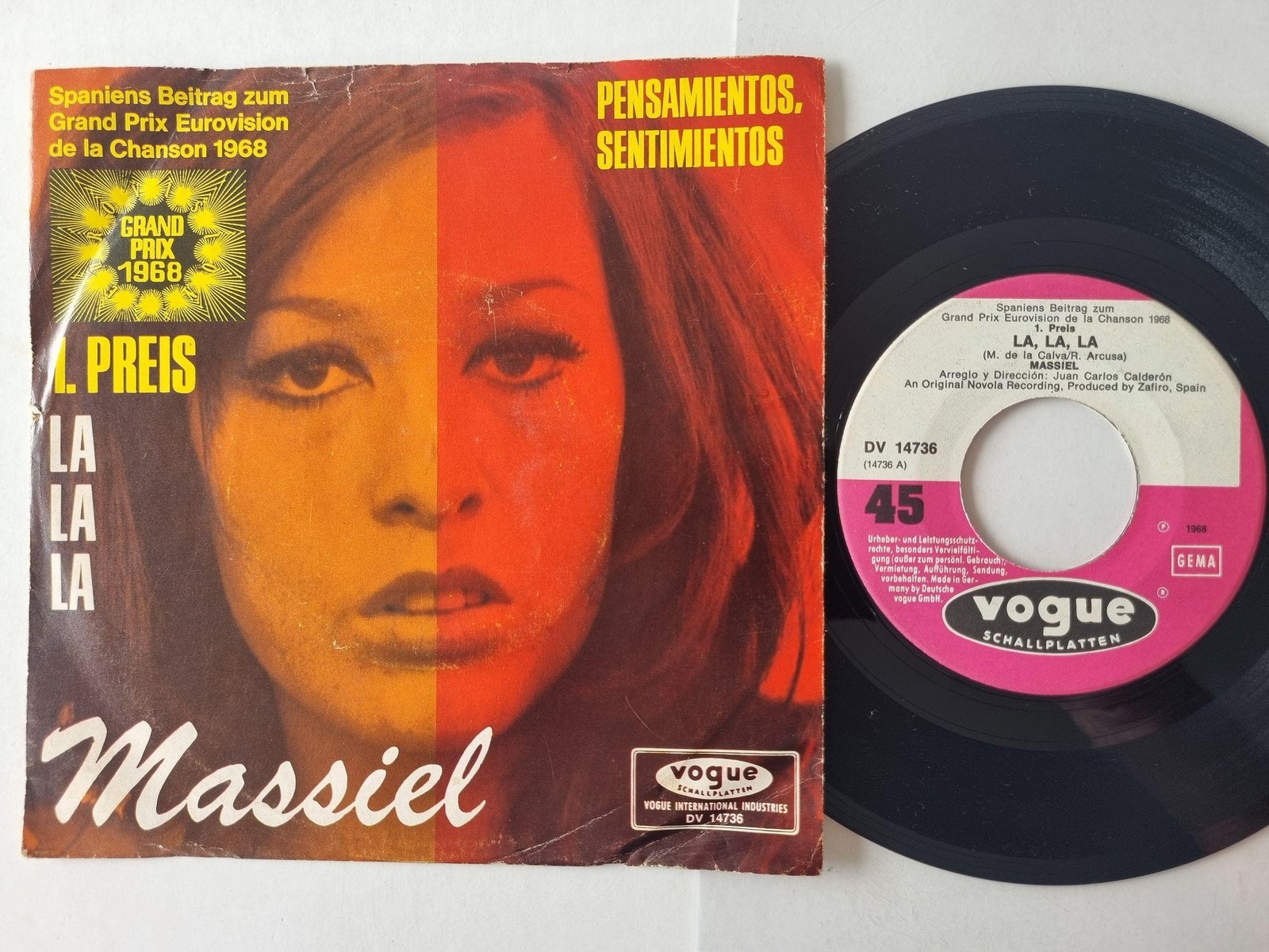 Massiel - La, La, La 7'' Vinyl Spain/ EUROVISION 1968